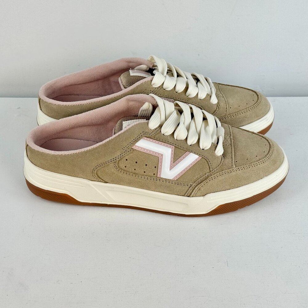 Men's 8, Women's 9.5 - VANS Upland Suede Mule Shoe - Beige